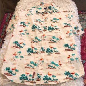 Denim and Flowers button up